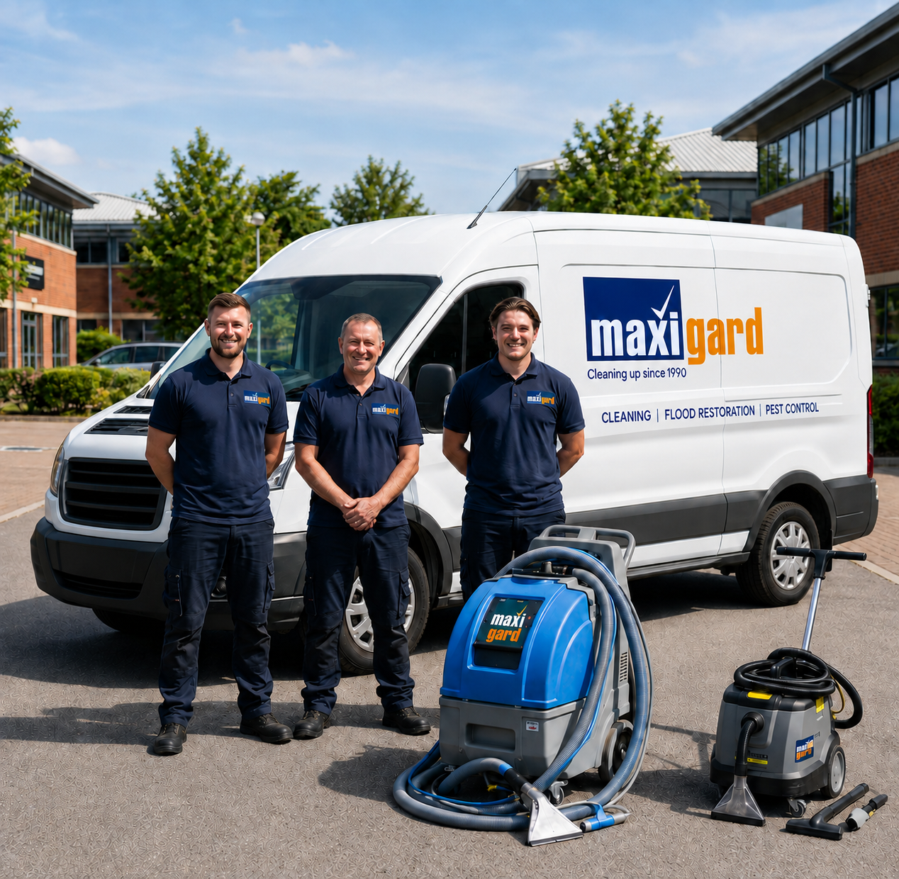 Maxigard Professional Cleaning Team & Van